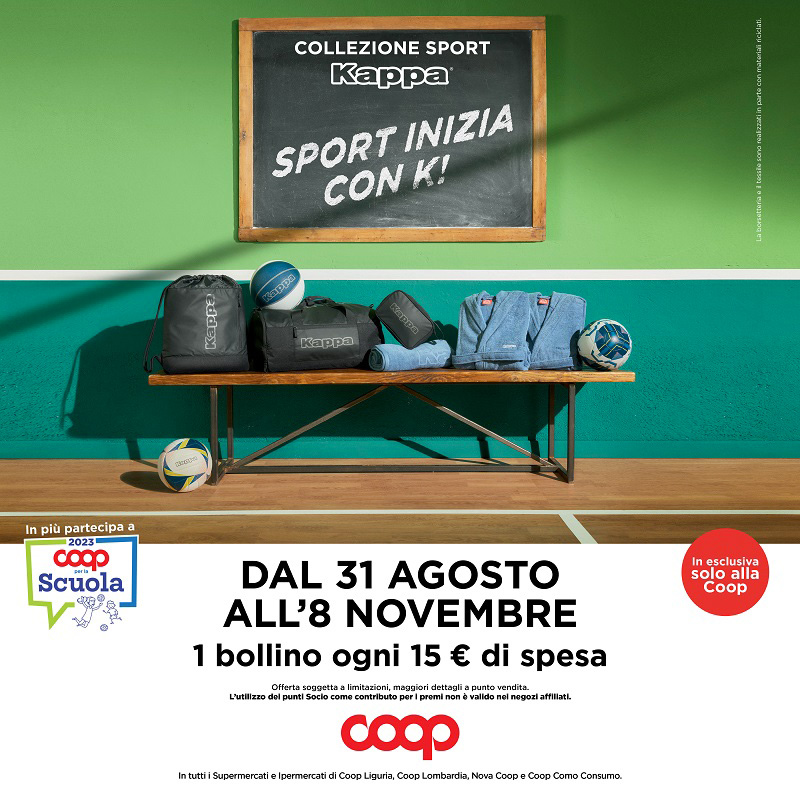 Dal 31 agosto all'8 novembre 2023 in tutti i punti vendita di Coop Lombardia riceverai un bollino adesivo ogni 15€ di spesa.